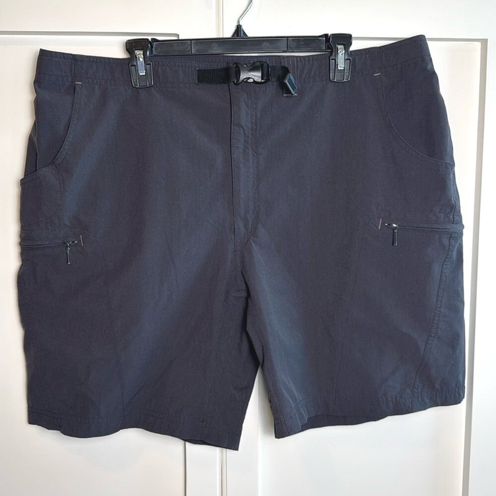 REI Mens Size 40 UPF 40+ Cargo Hiking Outdoor Shorts Black Quick Dry Belted‎
